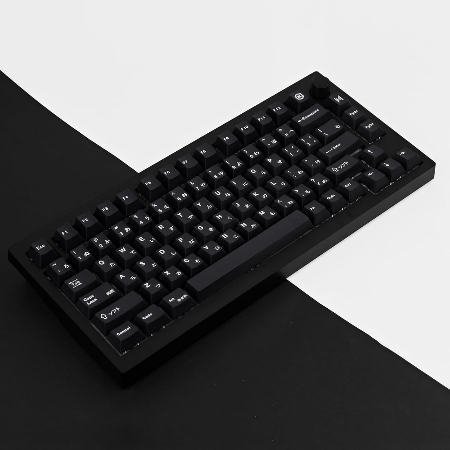 Black Japanese Keycaps 129 Keys, Minimalist Style Cherry Profile Key Caps, PBT Dye Sublimation Customized Keycaps Set Compatible with Cherry MX Switches Mechanical Keyboards