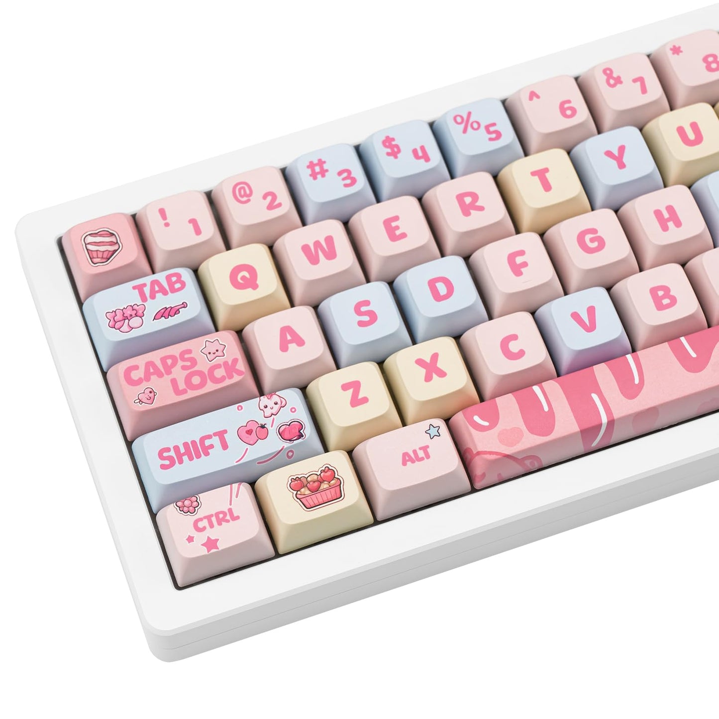 Cute PBT Keycaps 133 Keys Caramel Bear Theme Keycap Dye Sublimation XDA Profile Key caps Custom Keycaps Set for Cherry Gateron MX Swithes Mechanical Gaming Keyboards