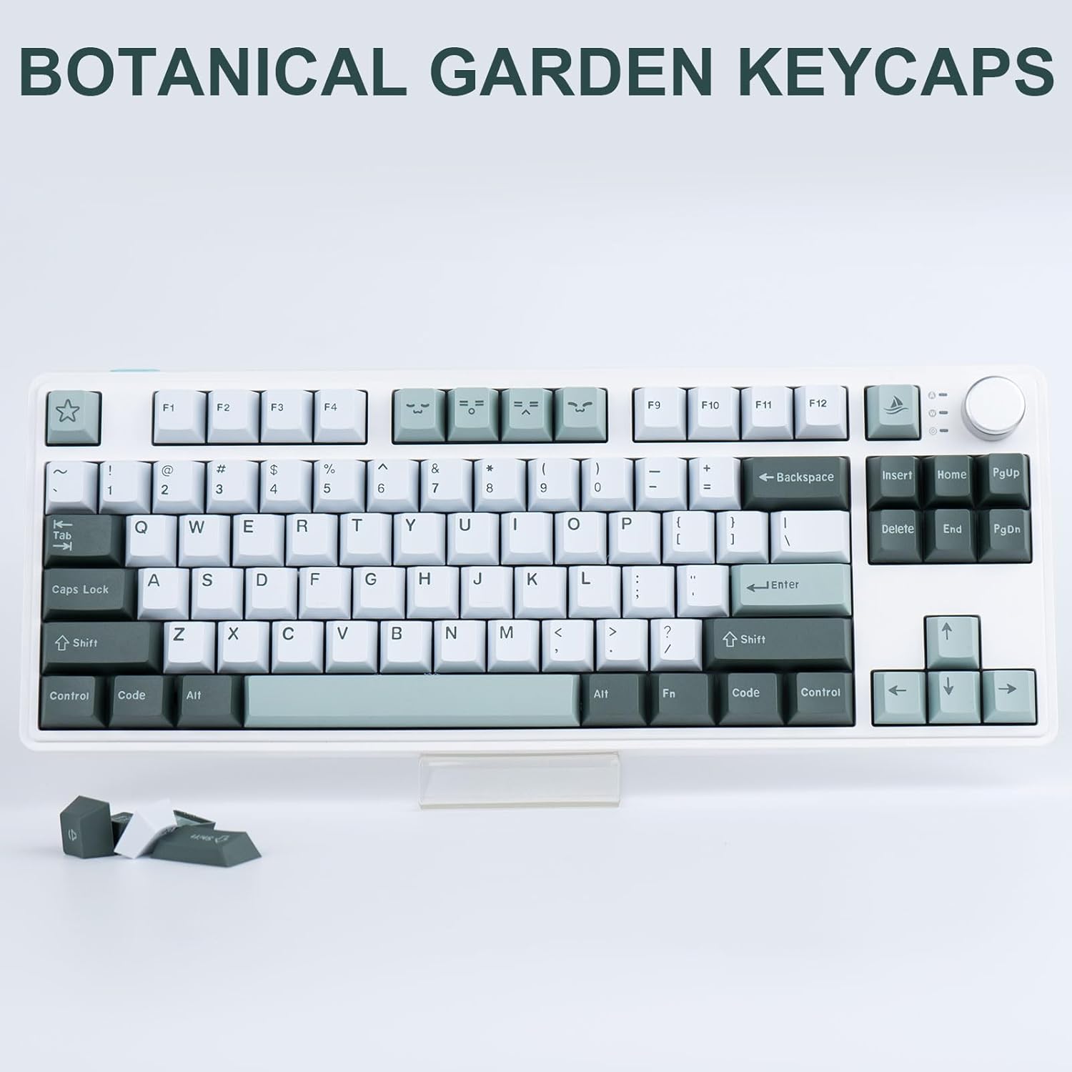 Double Shot Botanical Keycaps 173 Keys Cherry Profile PBT Custom Keyboard Keycaps Set with 7u Spacebar for 61/64//87/100/104/108 Mx Switches Mechanical Gaming Keyboard