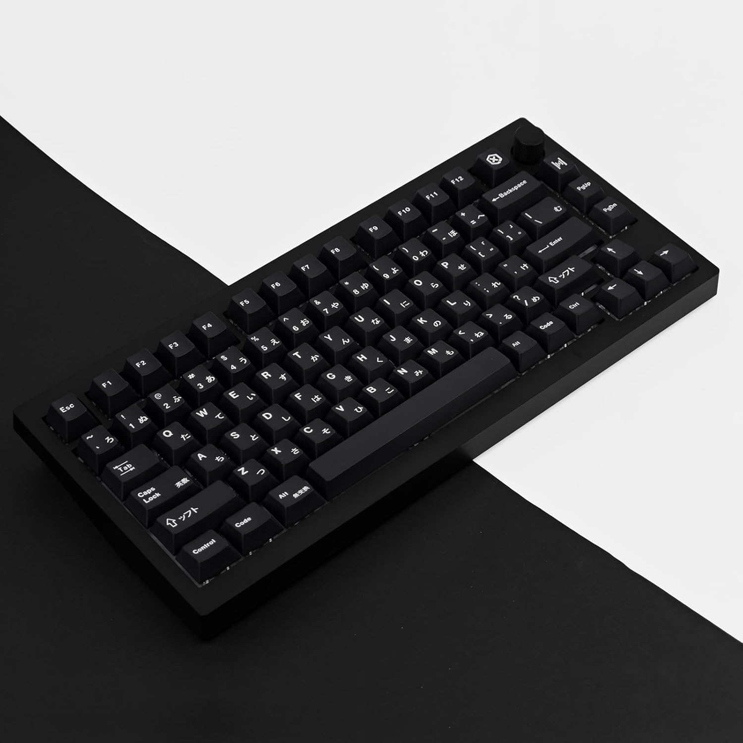 Black Japanese Keycaps 129 Keys, Minimalist Style Cherry Profile Key Caps, PBT Dye Sublimation Customized Keycaps Set Compatible with Cherry MX Switches Mechanical Keyboards
