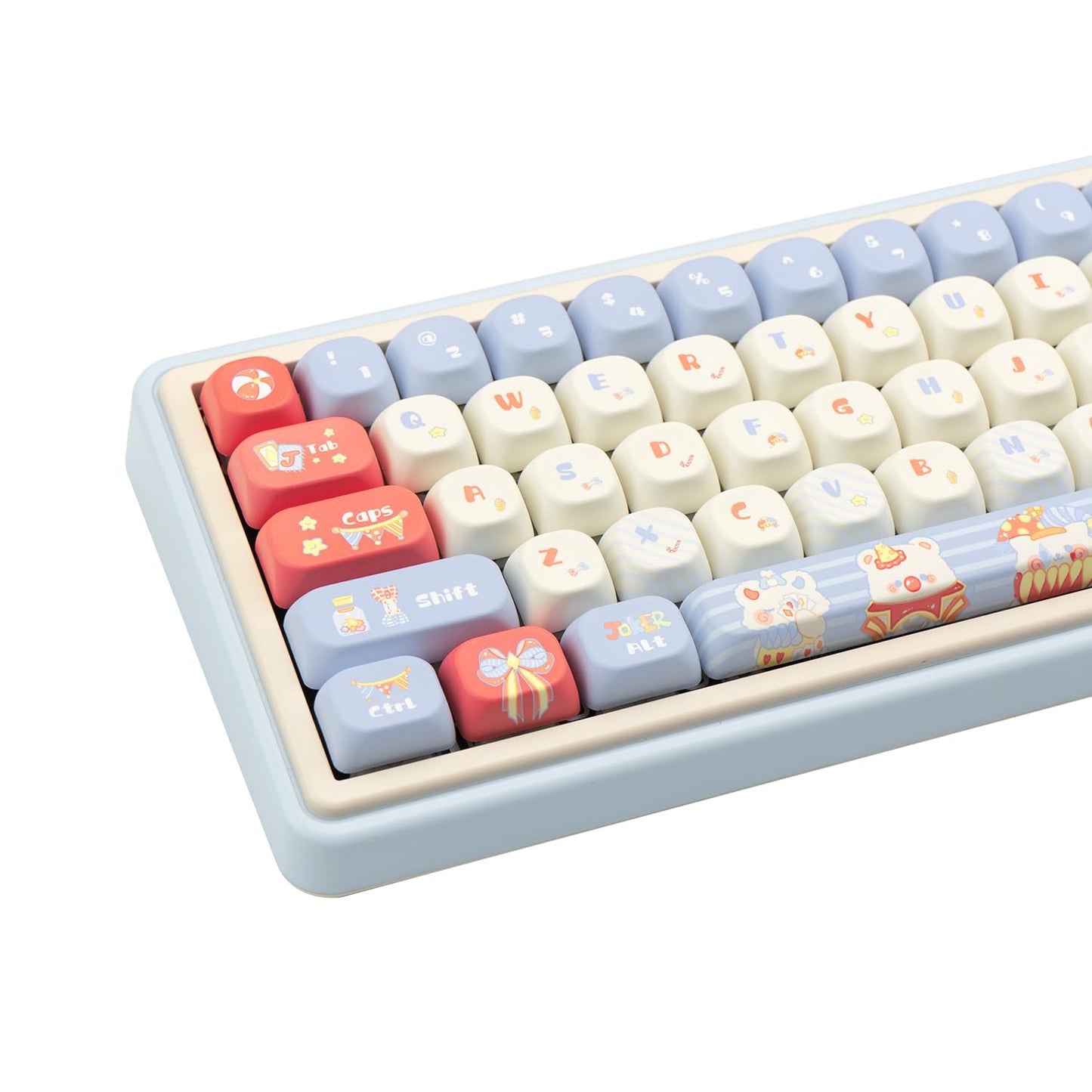 Purple PBT Keycaps, 136 Keys Dye Sublimation XOA Profile Round Keycaps Cute Bunny Keycap Set for Cherry MX Switches ANSI Layout Mechanical Keyboards