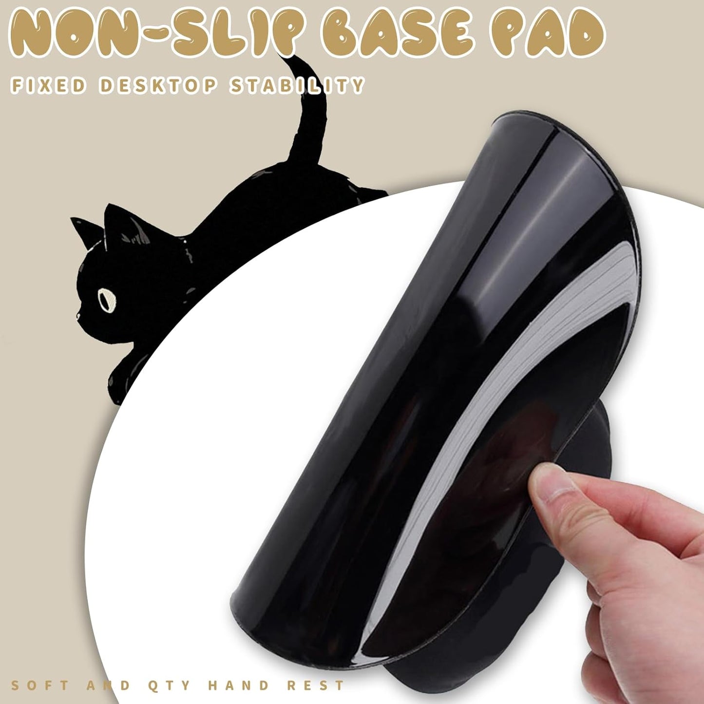 Gaming Mouse Pad Wrist Rest, Non-Slip Rubber Base, Easy Pain Relief Comfortable Mouse Pad for Home Office Laptop Mac