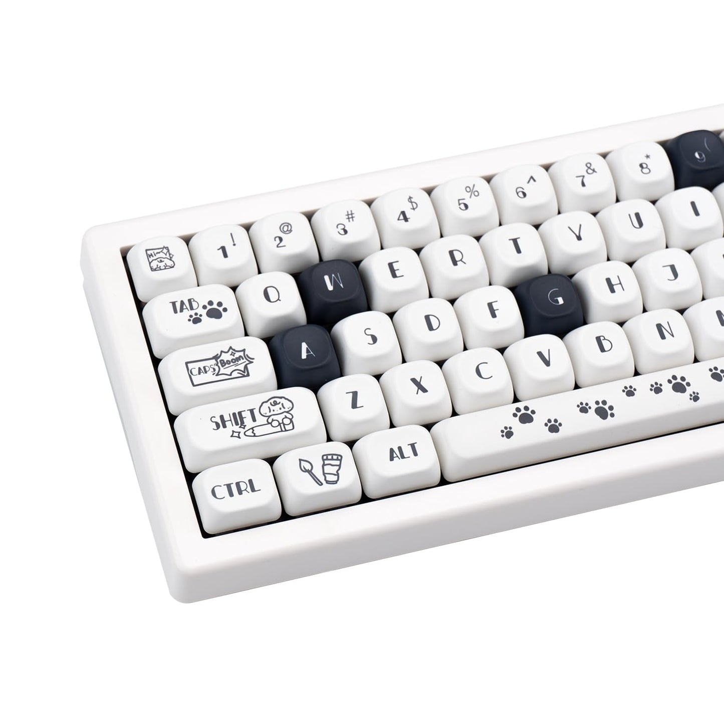 Purple PBT Keycaps, 136 Keys Dye Sublimation XOA Profile Round Keycaps Cute Bunny Keycap Set for Cherry MX Switches ANSI Layout Mechanical Keyboards