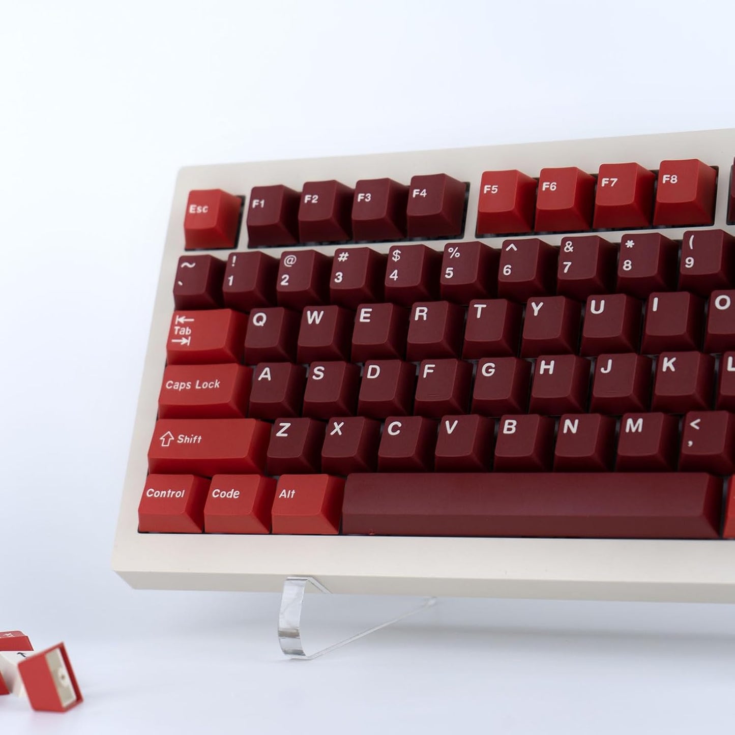 Custom PBT Keycaps 173 Keys, Double Shot Cherry Profile Keycap, Minimalist Red Key caps Set with Key Puller for Mechanical Keyboard Compatible with ANSI ISO Layout