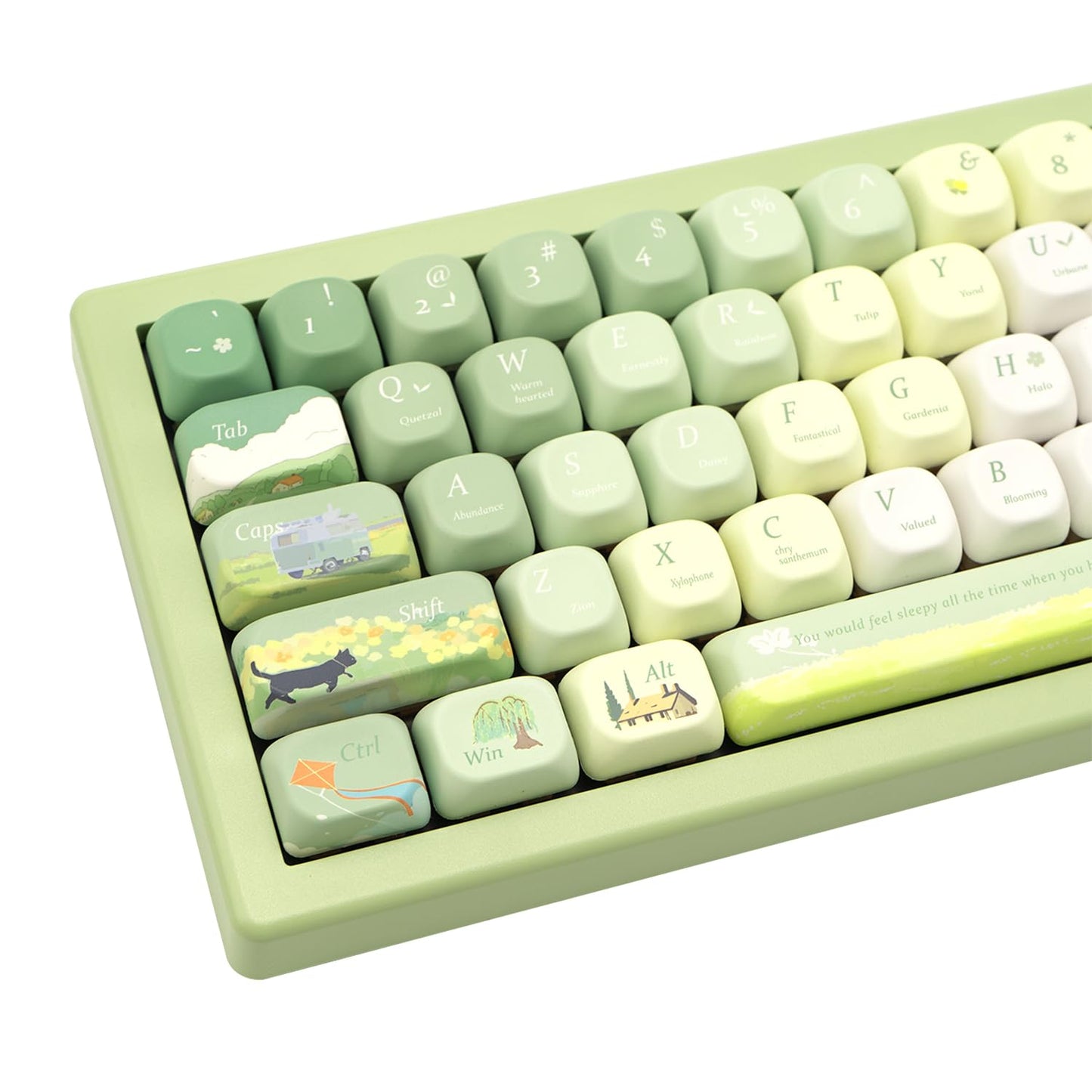 Purple PBT Keycaps, 136 Keys Dye Sublimation XOA Profile Round Keycaps Cute Bunny Keycap Set for Cherry MX Switches ANSI Layout Mechanical Keyboards