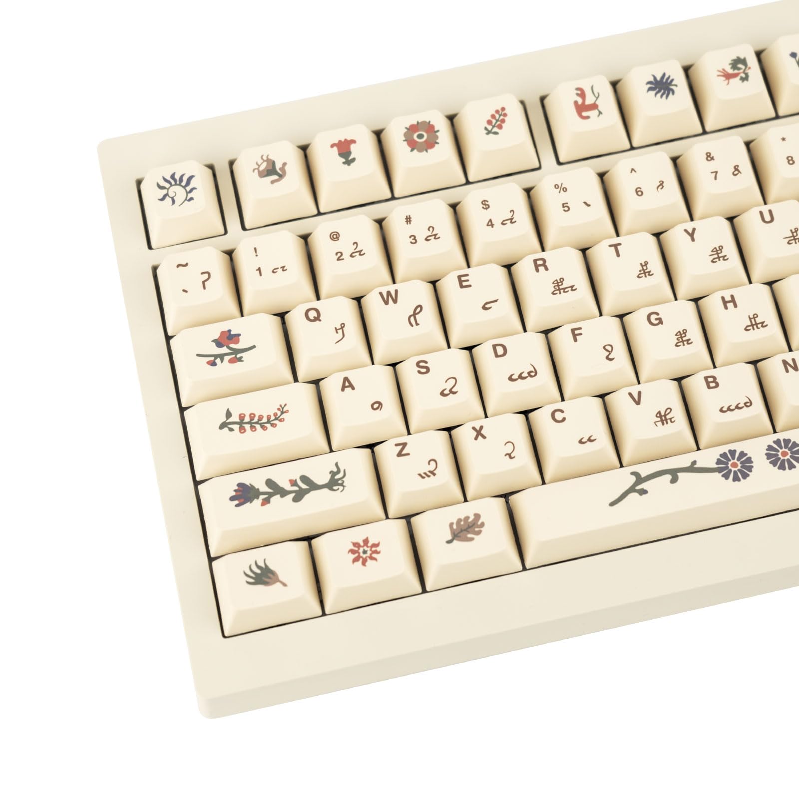 130 Keys PBT Keycaps Sea Salt Chocolate Theme Cute Keycaps Cherry Profile Dye Sublimation Custom Key Caps Set for Cherry Gateron MX Switches Mechanical Keyboards