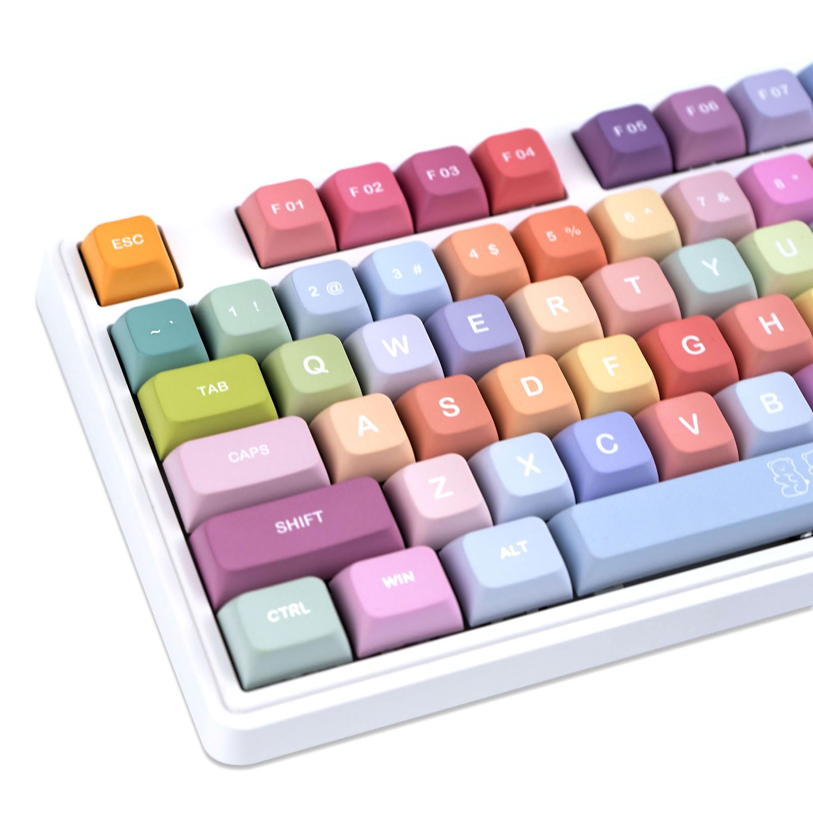 PBT 133 Keys Anime Keycaps, Matcha Green Dye-Sublimation Customized Cute Keycap, XDA Profile Keycaps Set for Cherry Gateron MX Switches Mechanical Gaming Keyboards