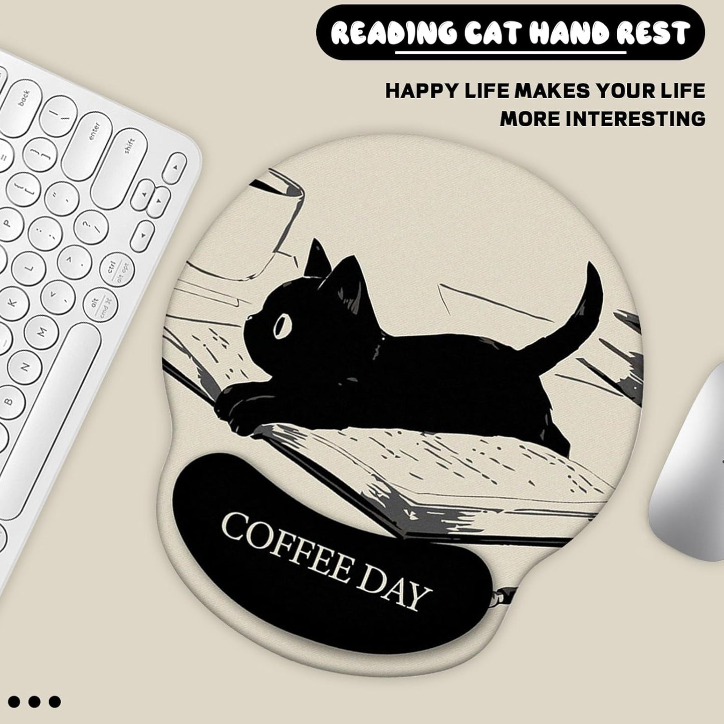 Gaming Mouse Pad Wrist Rest, Non-Slip Rubber Base, Easy Pain Relief Comfortable Mouse Pad for Home Office Laptop Mac