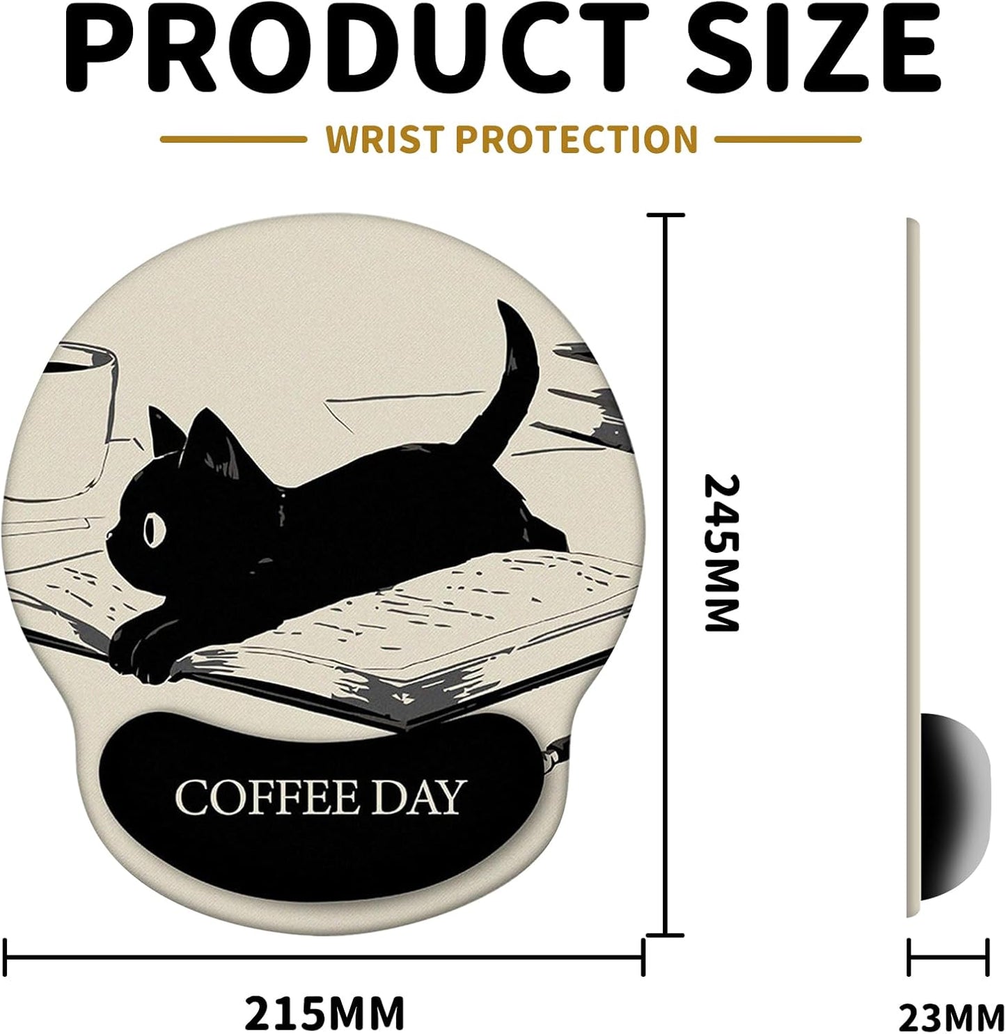 Gaming Mouse Pad Wrist Rest, Non-Slip Rubber Base, Easy Pain Relief Comfortable Mouse Pad for Home Office Laptop Mac