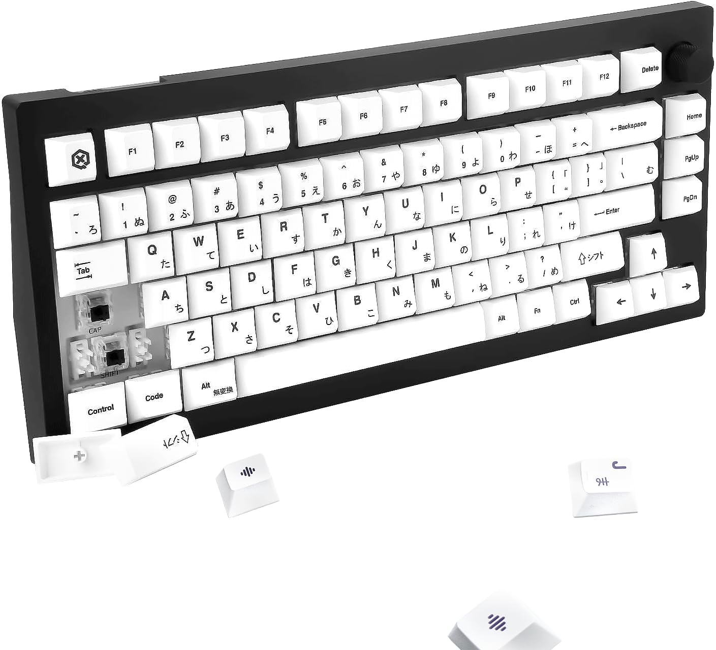 135 Keys White Japanese Keycaps, Minimalist Style Cherry Profile Key Caps, PBT Dye Sublimation Customized Keycaps Set Compatible with Cherry MX Switches Mechanical Keyboards