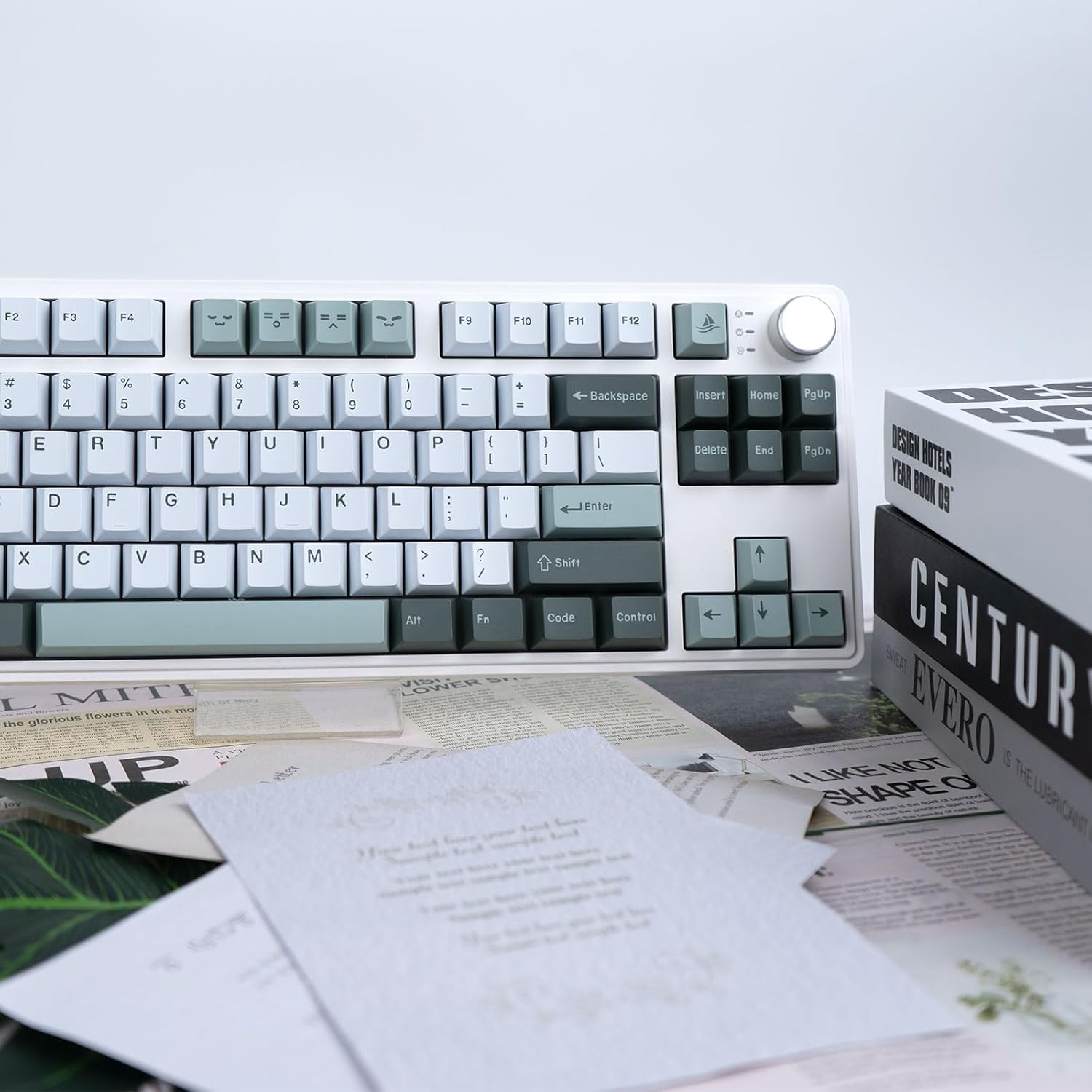 Double Shot Botanical Keycaps 173 Keys Cherry Profile PBT Custom Keyboard Keycaps Set with 7u Spacebar for 61/64//87/100/104/108 Mx Switches Mechanical Gaming Keyboard